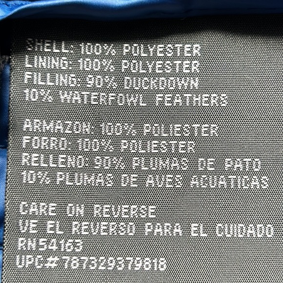 Kenneth Cole Reaction Blue Full Zip Closure Down filled Puffer Coat Jacket - Picture 6 of 8